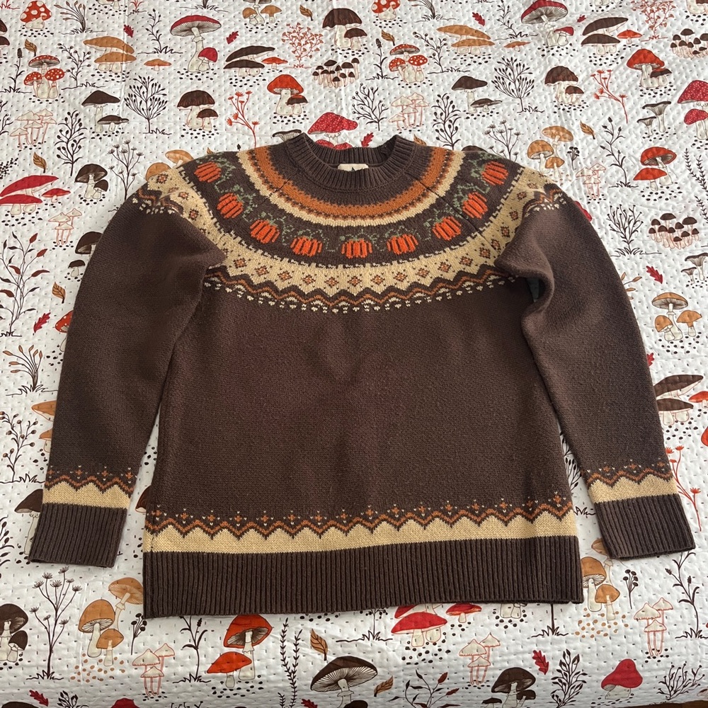 Kiel James Patrick Brown and Tan Patterned Sweater